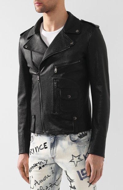 Кожаная косуха DOLCE & GABBANA, арт. G9NI8L/HULB0, фото 3