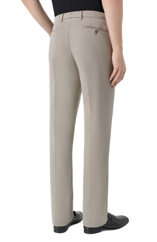 Брюки из хлопка и шелка Marco Pescarolo SLIM80/5300 Серый  SLIM80/5300 Фото 4