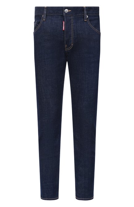 Мужские джинсы DSQUARED2 темно-синего цвета, арт. S74LB1740/S30664 | Фото 1 (Материал внешний: Хлопок; Автоматизация состава: Проставлено; Длина (брюки, джинсы): Стандартные; Автоматизация ТО: Проставлено)