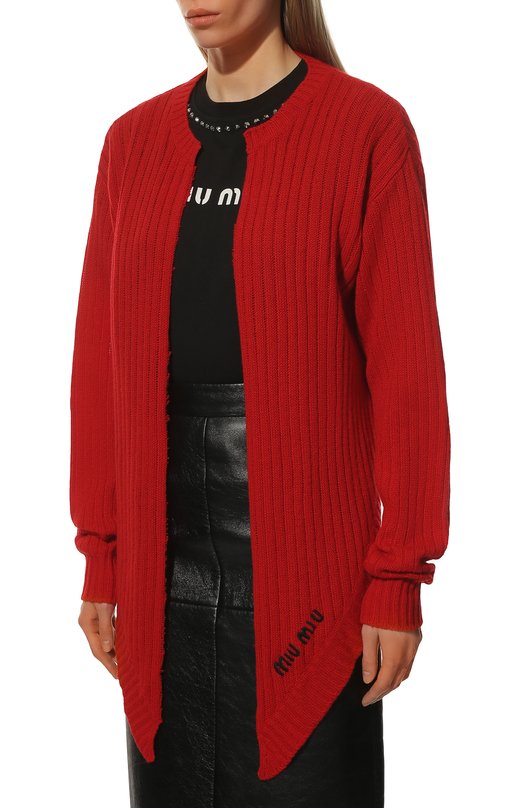 Кашемировый кардиган Miu Miu MMF417-1L4B-F0011 Красный  MMF417-1L4B-F0011 Фото 3