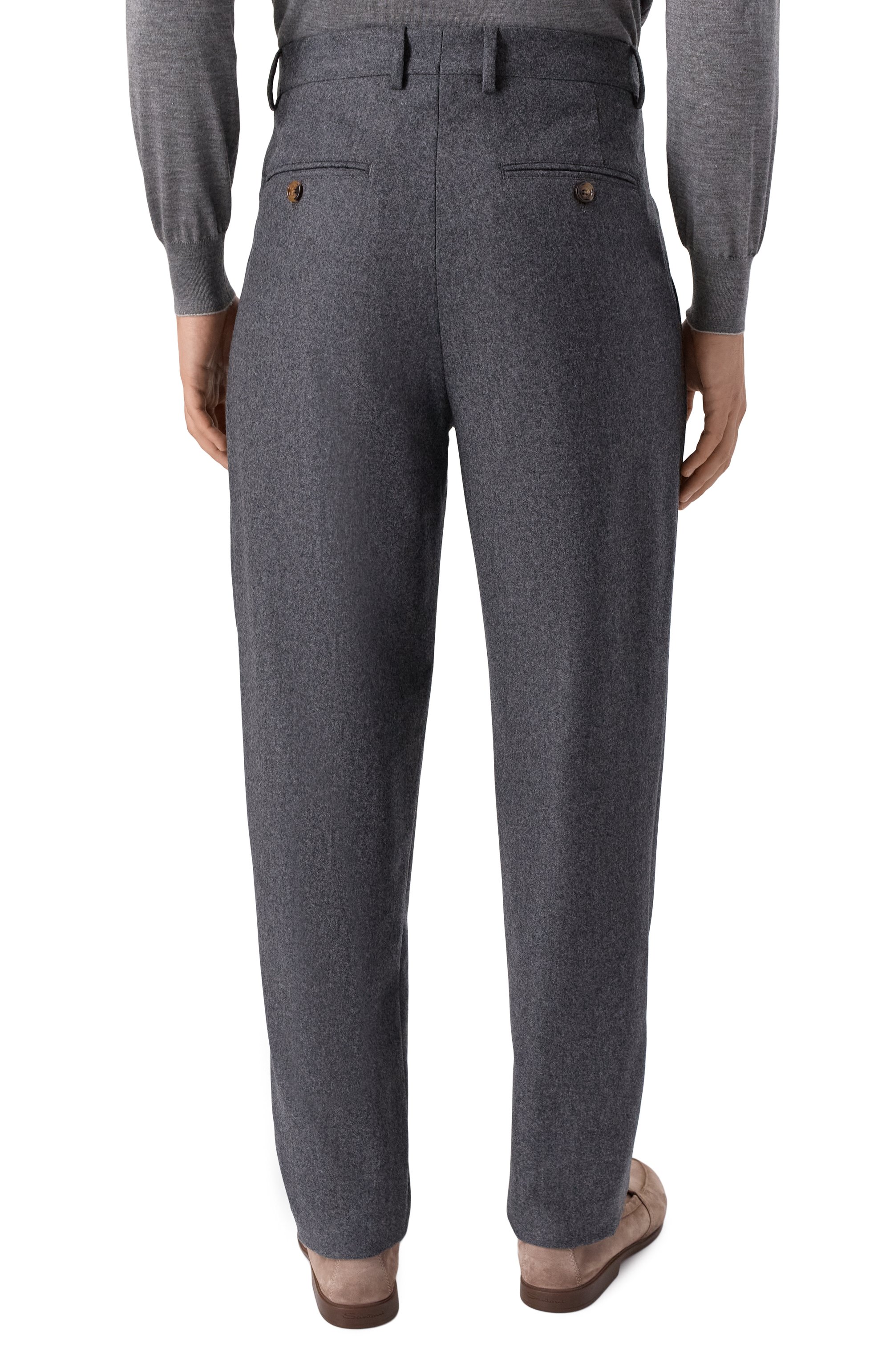 Шерстяные брюки BRUNELLO CUCINELLI темно-серого цвета по цене 164000 руб., арт. M038PS2480, фото 4 Шерстяные брюки BRUNELLO CUCINELLI, арт. M038PS2480, фото 4