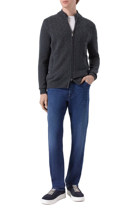 Кардиган из кашемира и шерсти Zilli KZMC01M0350VLST00 Серый  KZMC01M0350VLST00 Фото 2