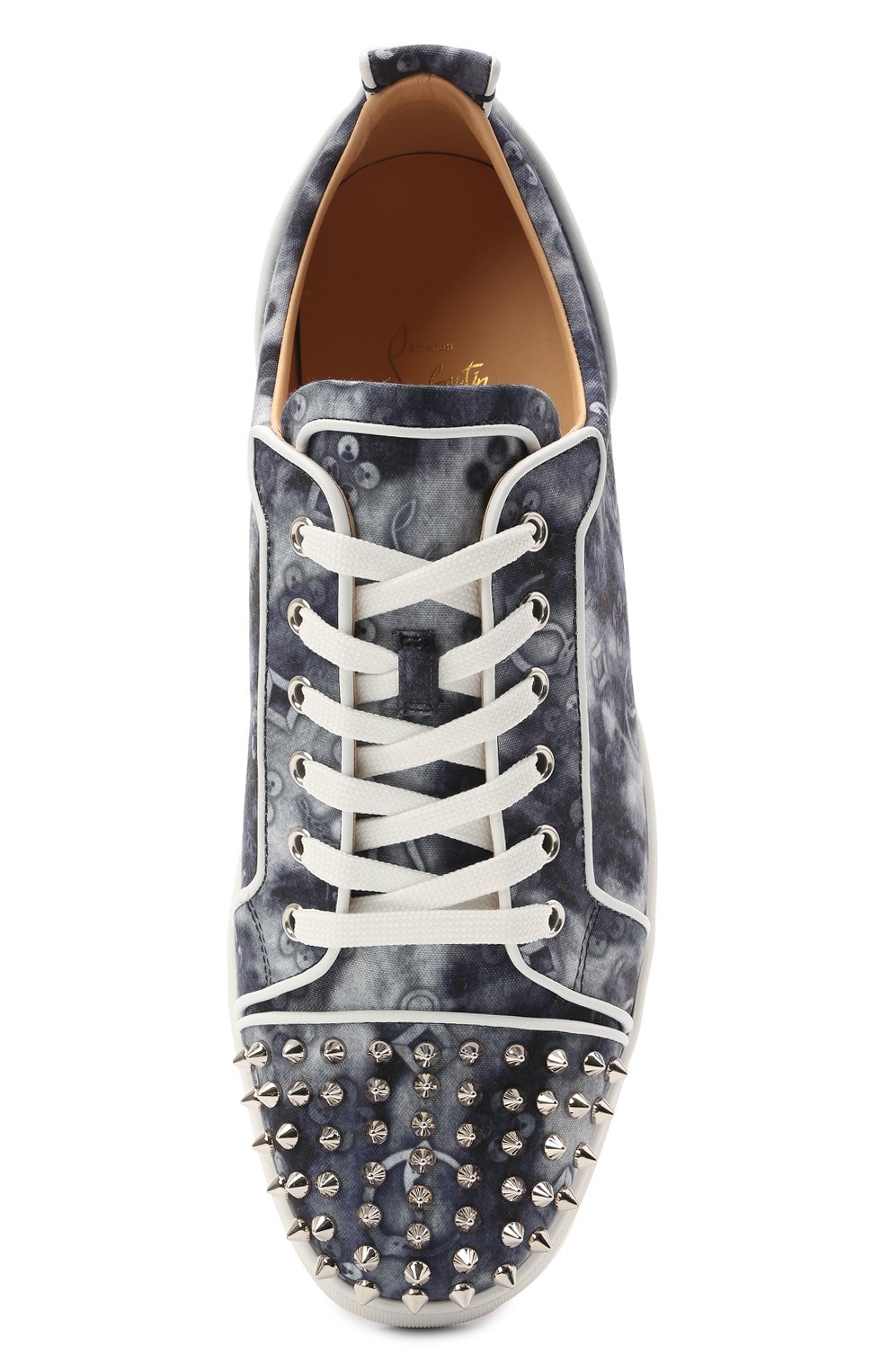 Комбинированные кеды louis junior spikes orlato CHRISTIAN LOUBOUTIN синего цвета по цене 87450 руб., арт. 1210811/L0UIS JUNI0R SPIKES 0RLAT0 FLAT, фото 5 Комбинированные кеды louis junior spikes orlato CHRISTIAN LOUBOUTIN, арт. 1210811/L0UIS JUNI0R SPIKES 0RLAT0 FLAT, фото 5