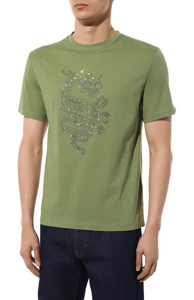 Футболка STEFANO RICCI салатового цвета по цене 138500 руб., арт. MNH420330/803, фото 3 Футболка STEFANO RICCI, арт. MNH420330/803, фото 3