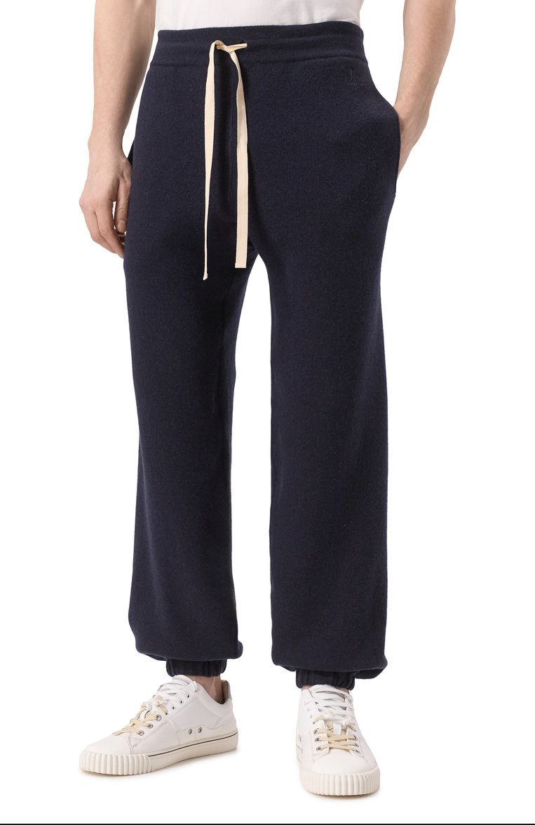 Мужские кашемировые джоггеры JIL SANDER темно-синего цвета, арт. J47KA0213-J13276 | Фото 3 (Материал внешний: Шерсть, Кашемир; Длина (брюки, джинсы): Стандартные; Силуэт М (брюки): Джоггеры; Стили: Спорт-шик)