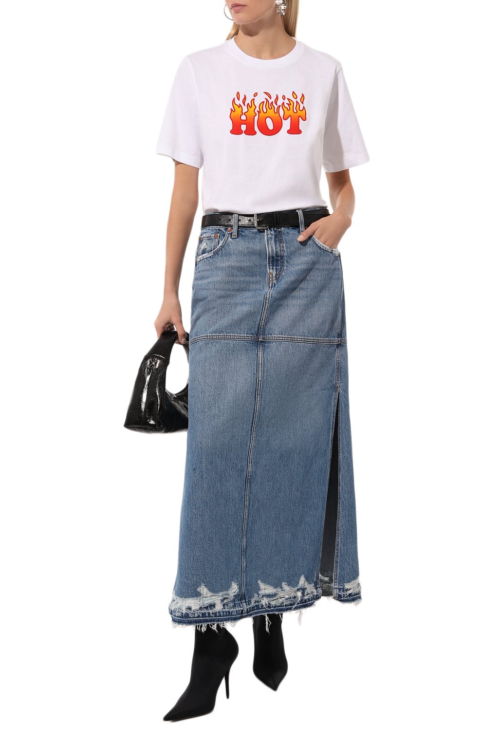 Джинсовая юбка RE/DONE голубого цвета по цене 52750 руб., арт. 148-05WMRSPSK, фото 2 Джинсовая юбка RE/DONE, арт. 148-05WMRSPSK, фото 2