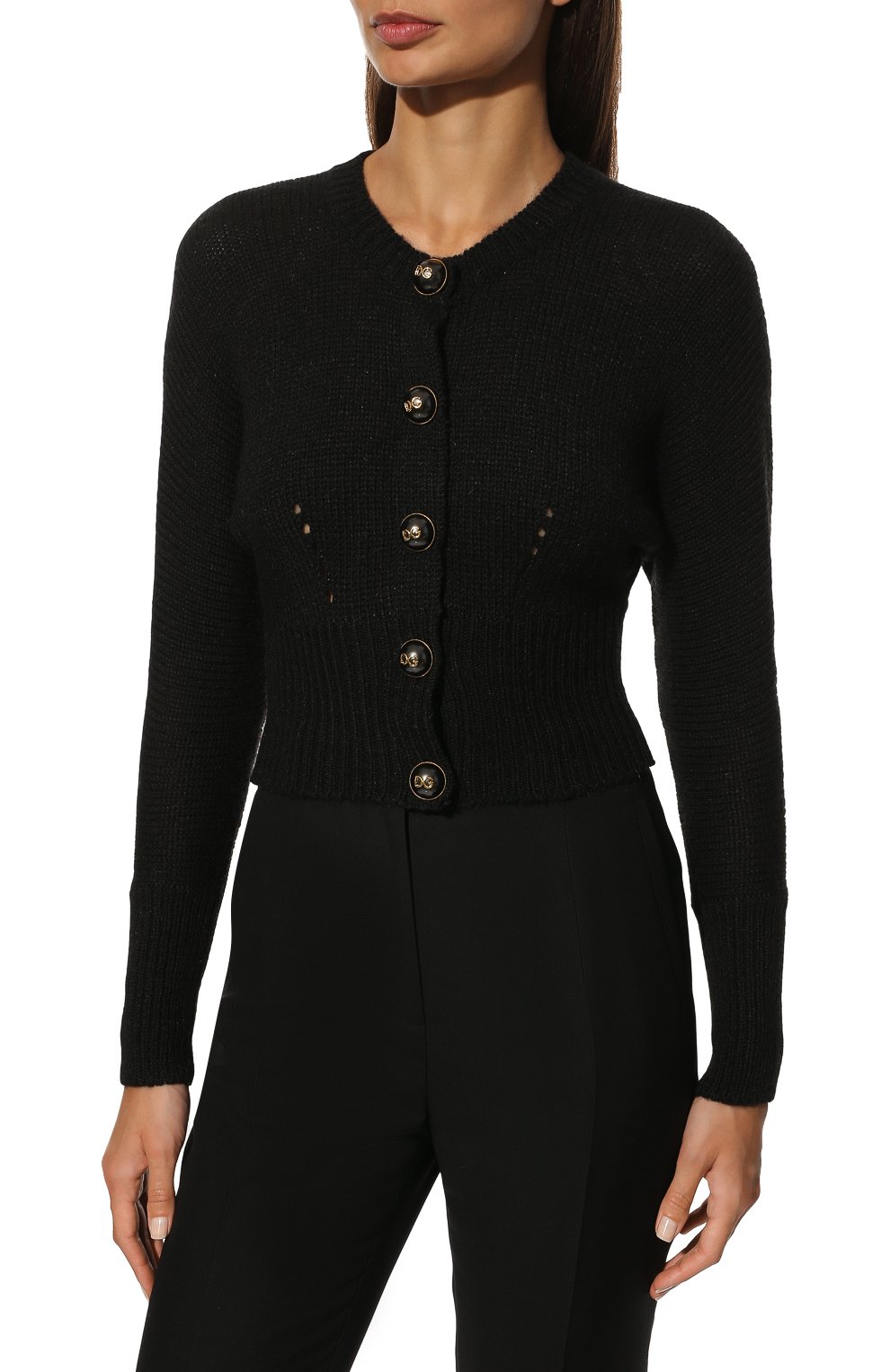 Кардиган DOLCE & GABBANA черного цвета по цене 99500 руб., арт. FX231T/JAMJP/0UTLET AW22-23, фото 3 Кардиган DOLCE & GABBANA, арт. FX231T/JAMJP/0UTLET AW22-23, фото 3