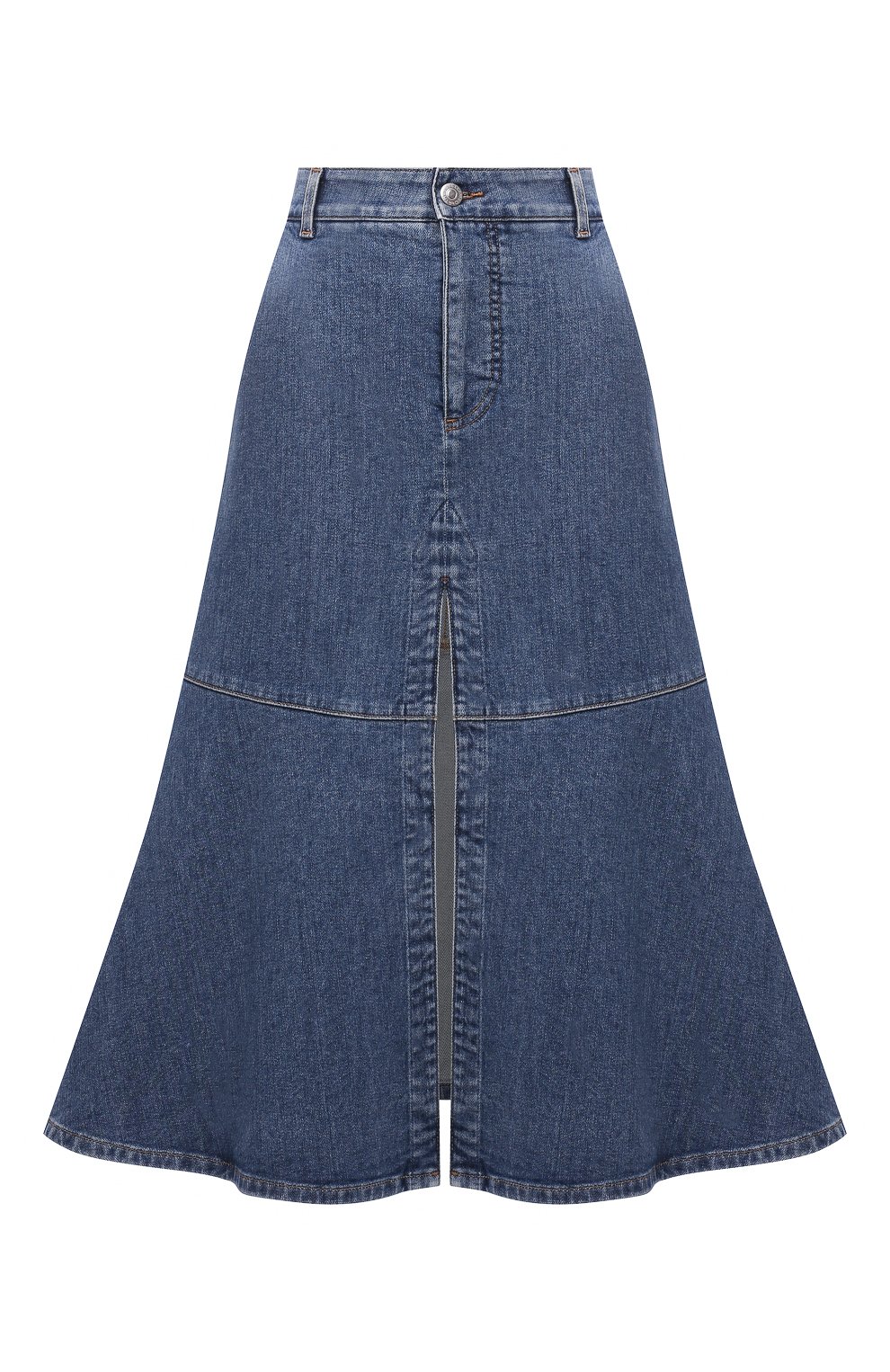 Джинсовая юбка STELLA MCCARTNEY голубого цвета по цене 55150 руб., арт. 603987/S0H48, фото 1 Джинсовая юбка STELLA MCCARTNEY, арт. 603987/S0H48, фото 1