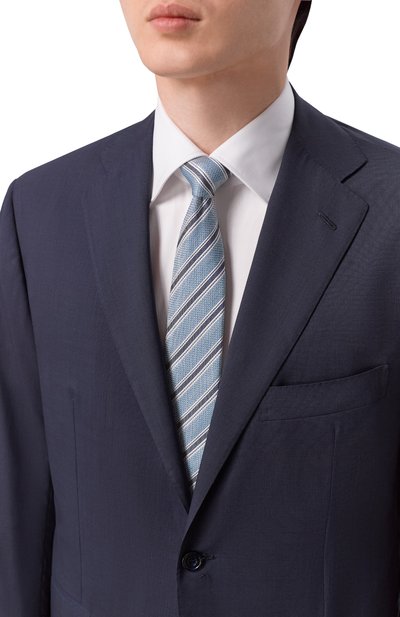 Мужской галстук из шелка и льна CANALI, арт. 18/HJ04572