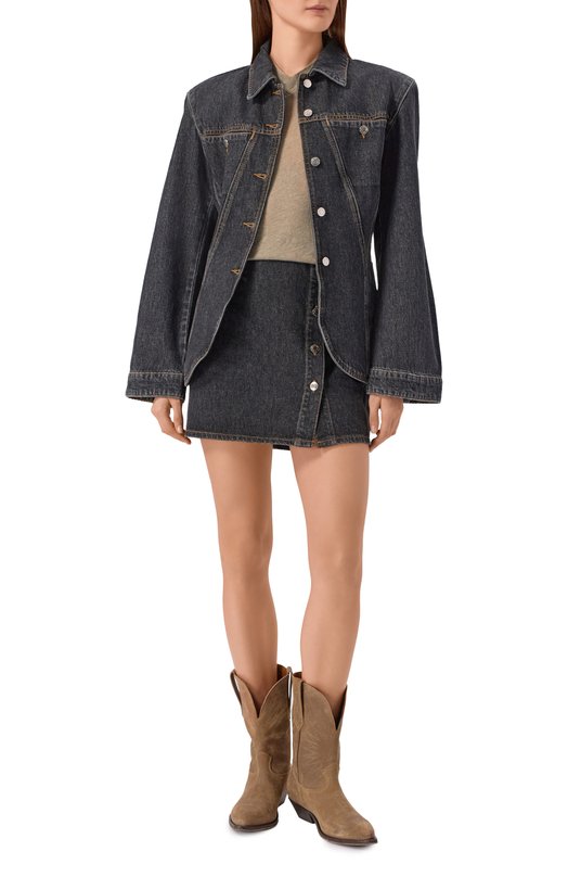 Льняная футболка Iro WM19SYBEL Хаки  WM19SYBEL Фото 2