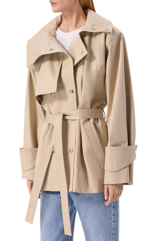 Хлопковый тренч Iro WP137RALYA Бежевый  WP137RALYA Фото 3