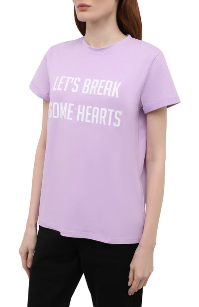 Хлопковая футболка SEVEN LAB, арт. T21-BR HEART lavender, фото 3