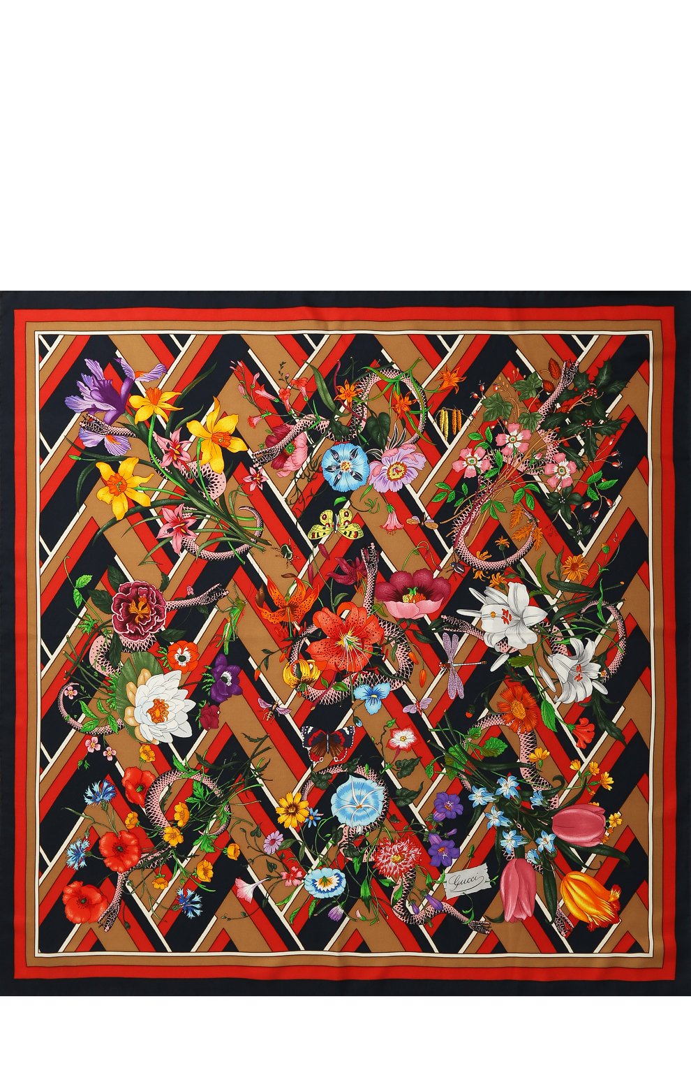 Шелковый платок с принтом GUCCI, арт. 501638/3G001, фото 3