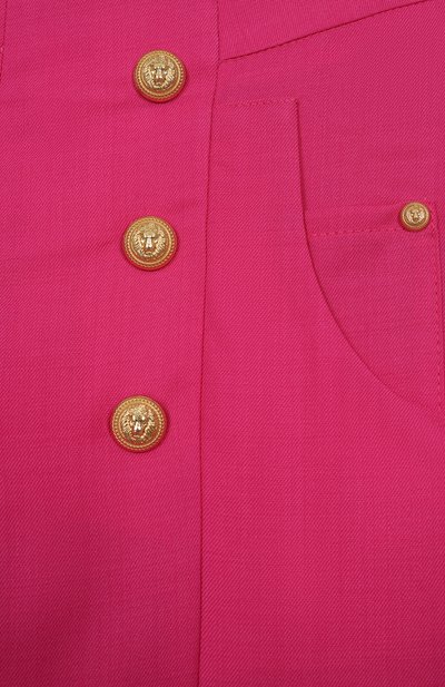 Шерстяные брюки BALMAIN фуксия цвета по цене 54800 руб., арт. BW6A40, фото 3 Шерстяные брюки BALMAIN, арт. BW6A40, фото 3