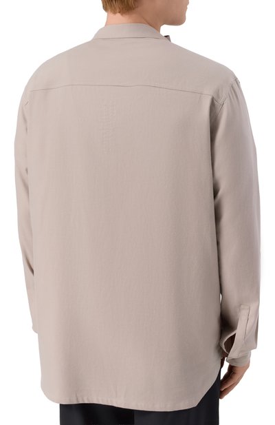 Рубашка из хлопка и шерсти RICK OWENS бежевого цвета по цене 86850 руб., арт. RU02E1299/FLW, фото 4 Рубашка из хлопка и шерсти RICK OWENS, арт. RU02E1299/FLW, фото 4