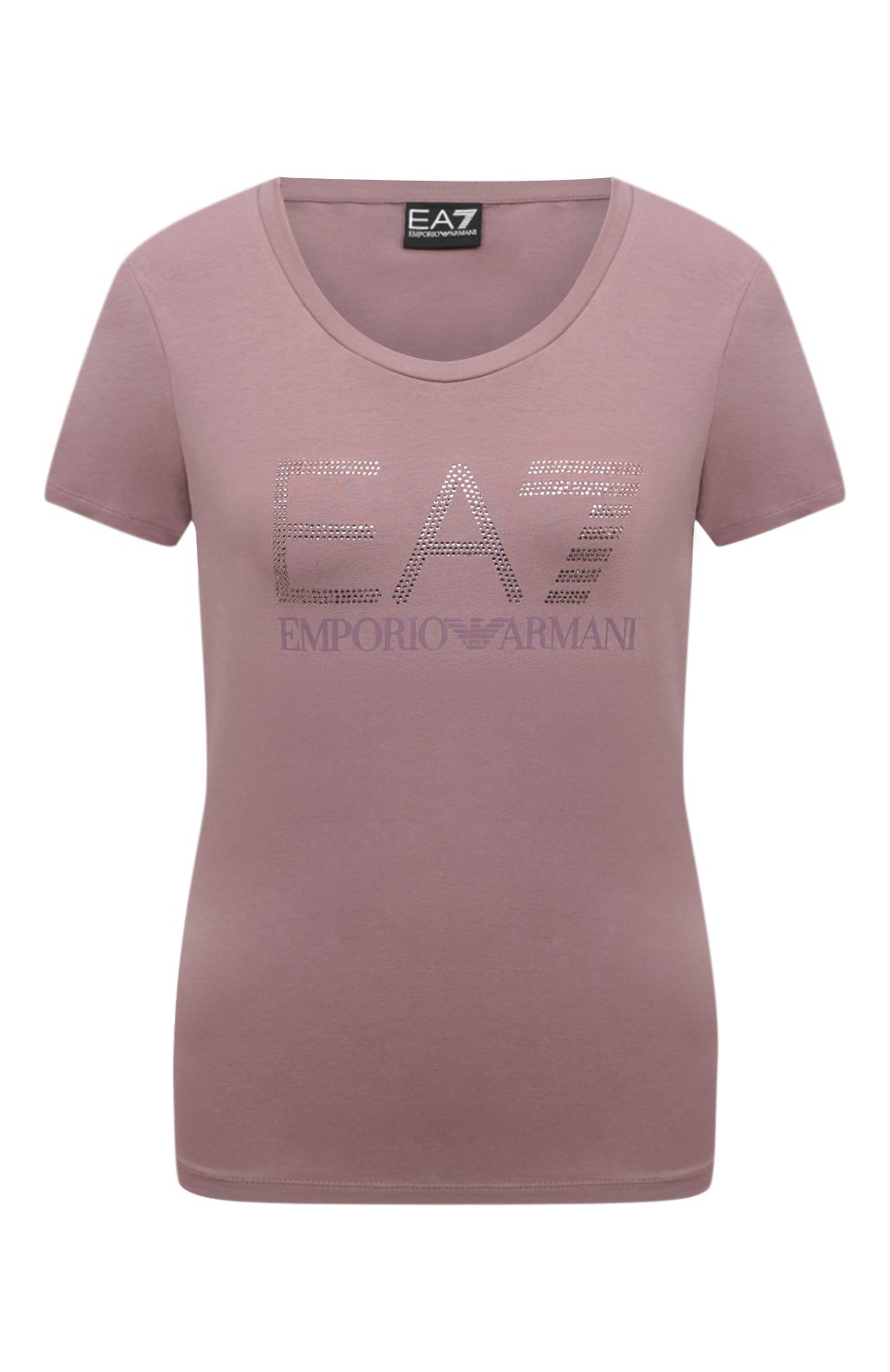 Хлопковая футболка EA7 сиреневого цвета по цене 9950 руб., арт. 6DTT14/TJQCZ, фото 1 Хлопковая футболка EA7, арт. 6DTT14/TJQCZ, фото 1