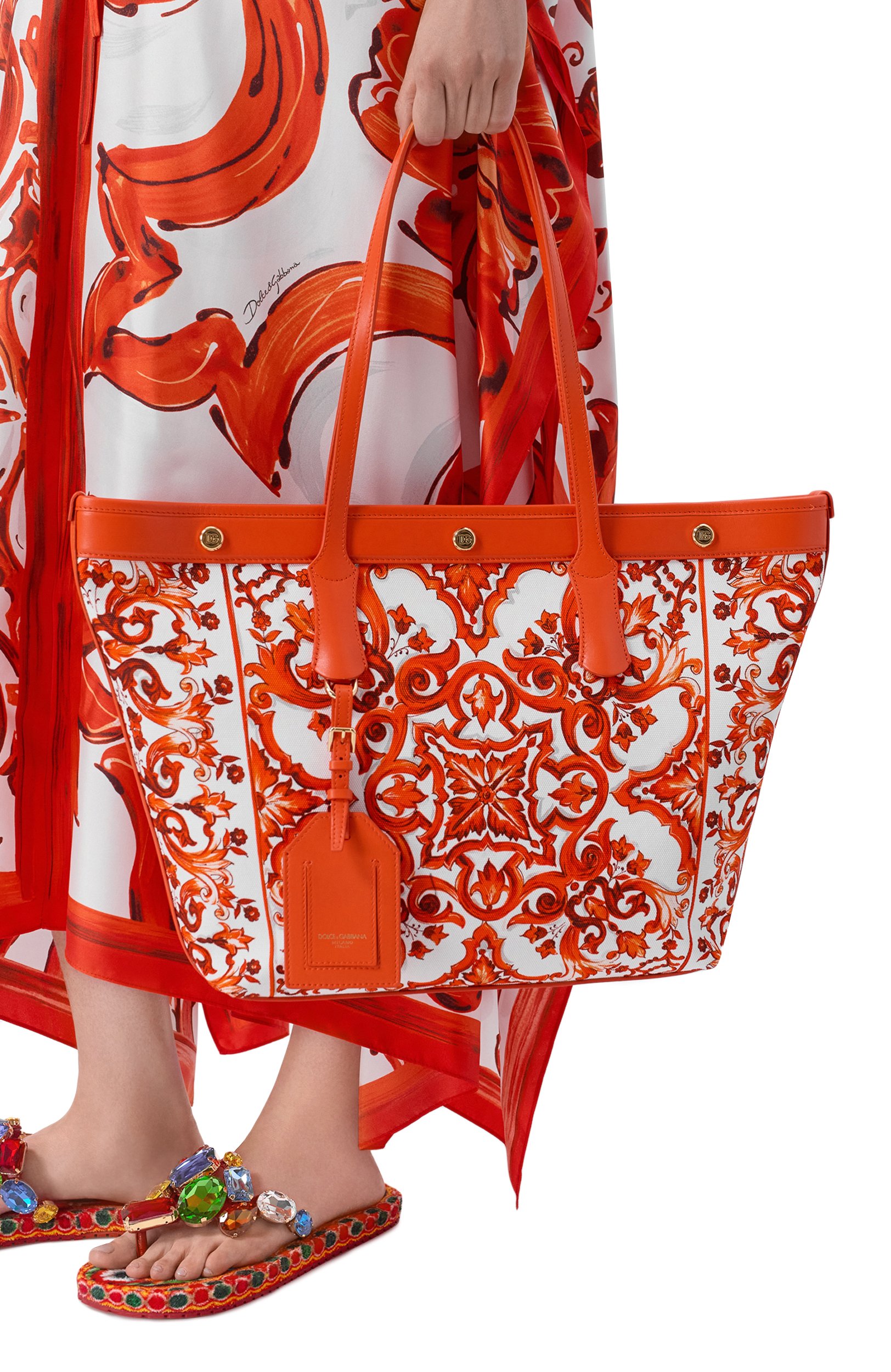 Сумка-тоут atene DOLCE & GABBANA оранжевого цвета по цене 169500 руб., арт. BB7826/AN220, фото 2 Сумка-тоут atene DOLCE & GABBANA, арт. BB7826/AN220, фото 2