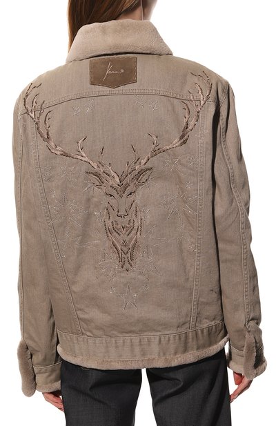 Джинсовая куртка с подкладкой из меха норки YANA DRESS, арт. 2-38-084-760МН, фото 4