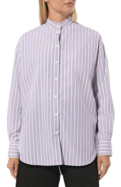 Хлопковая рубашка NOBLE&BRULEE серого цвета по цене 41200 руб., арт. NB10/131222/29, фото 3 Хлопковая рубашка NOBLE&BRULEE, арт. NB10/131222/29, фото 3