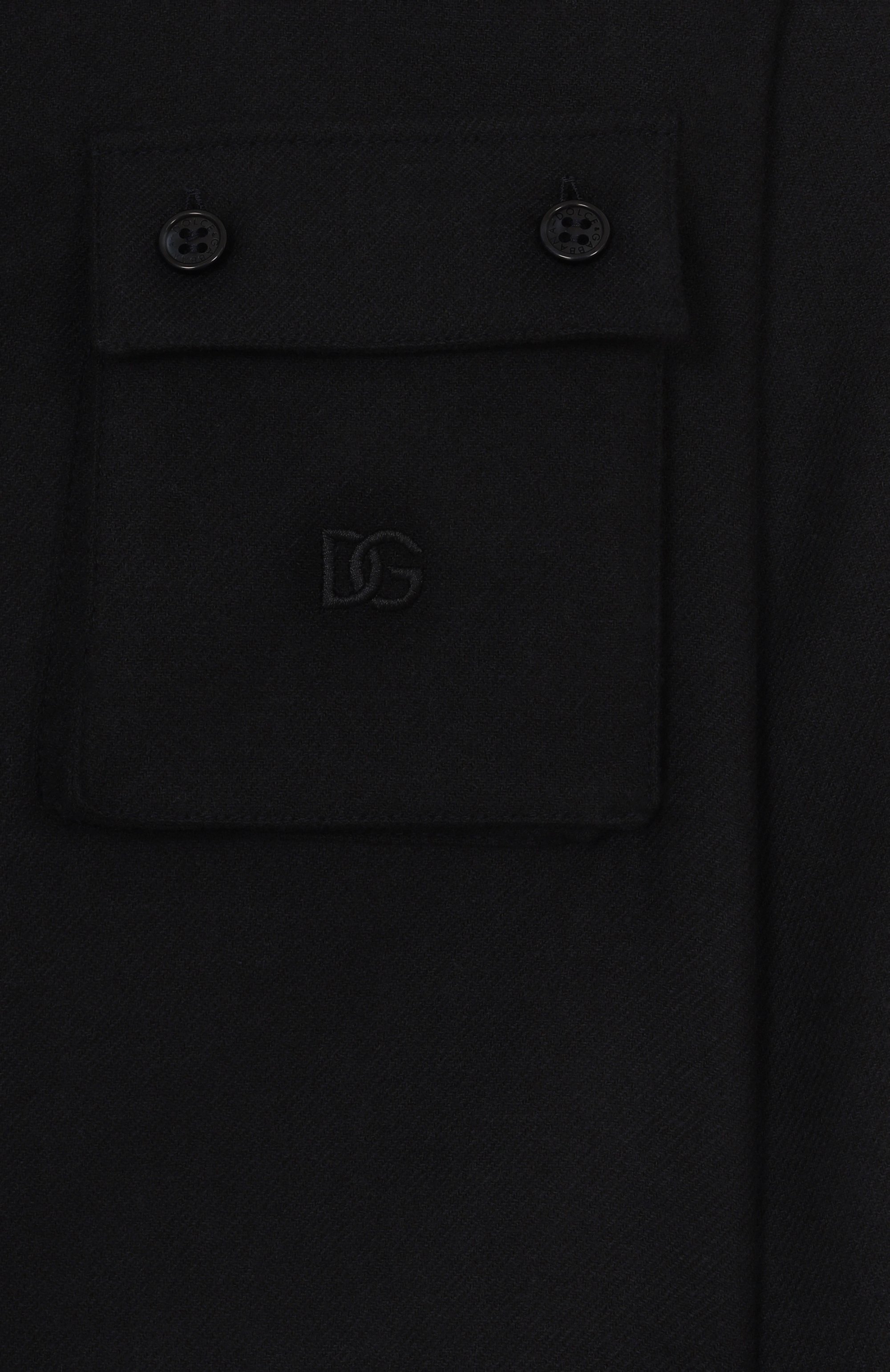 Рубашка из вискозы и шерсти DOLCE & GABBANA темно-синего цвета по цене 59900 руб., арт. L44S20/G7PLH/8-12+, фото 3 Рубашка из вискозы и шерсти DOLCE & GABBANA, арт. L44S20/G7PLH/8-12+, фото 3