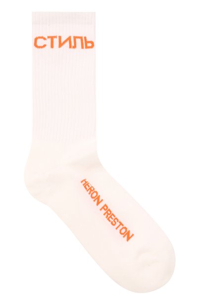 Хлопковые носки HERON PRESTON белого цвета по цене 5510 руб., арт. HWRA008S22KNI0010122, фото 2 Хлопковые носки HERON PRESTON, арт. HWRA008S22KNI0010122, фото 2