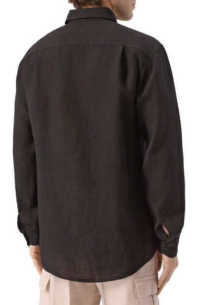 Льняная рубашка INLINUM черного цвета по цене 26350 руб., арт. VALENTIN0_21, фото 4 Льняная рубашка INLINUM, арт. VALENTIN0_21, фото 4