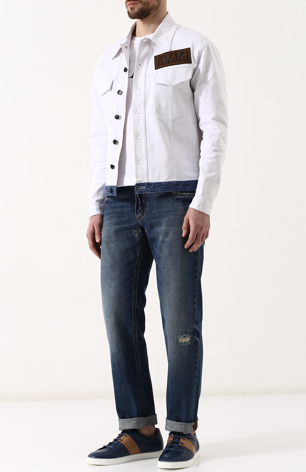 Джинсовая куртка с нашивкой FENDI, арт. FW0918 A1MT, фото 2