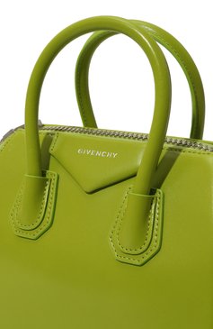 Женская сумка antigona GIVENCHY зеленого цвета, арт. BB50P2/B00D | Фото 3 (Материал: Натуральная кожа; Материал сплава: Проставлено; Ремень/цепочка: На ремешке; Драгоценные камни: Проставлено; Размер: small)