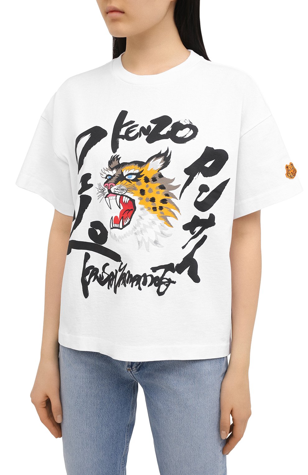Хлопковая футболка KENZO белого цвета по цене 16700 руб., арт. FB52TS6404SK, фото 3 Хлопковая футболка KENZO, арт. FB52TS6404SK, фото 3