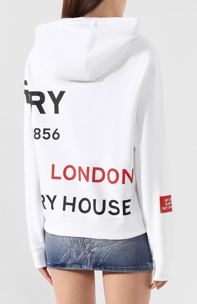 Хлопковое худи BURBERRY белого цвета по цене 78050 руб., арт. 8017166, фото 4 Хлопковое худи BURBERRY, арт. 8017166, фото 4