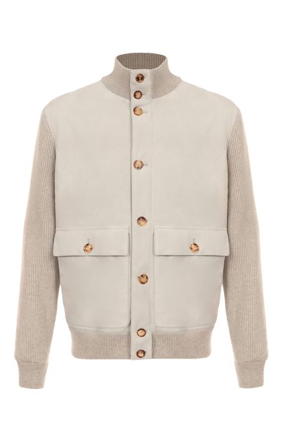 Мужской комбинированный кардиган BRUNELLO CUCINELLI, арт. MPCLF1955