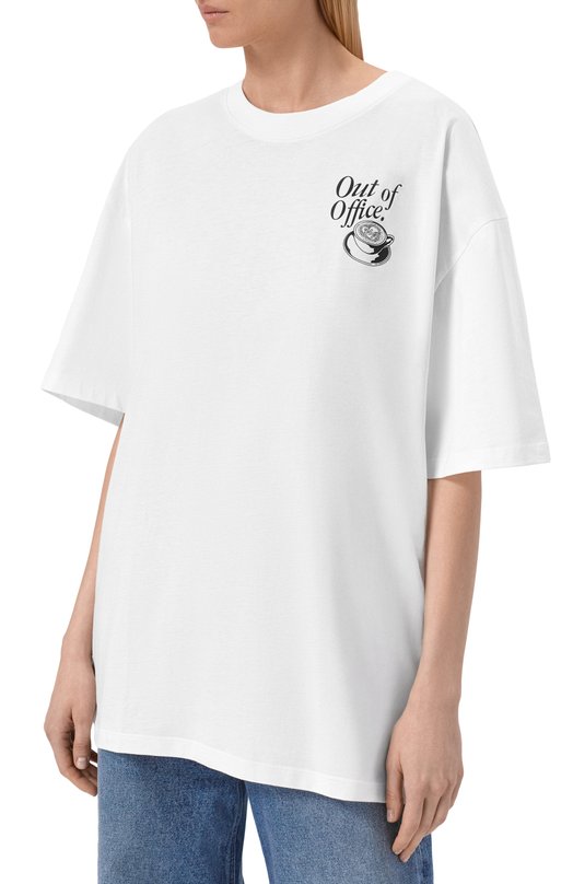 Хлопковая футболка HUGO Blue 50560772 Белый  50560772 Фото 3