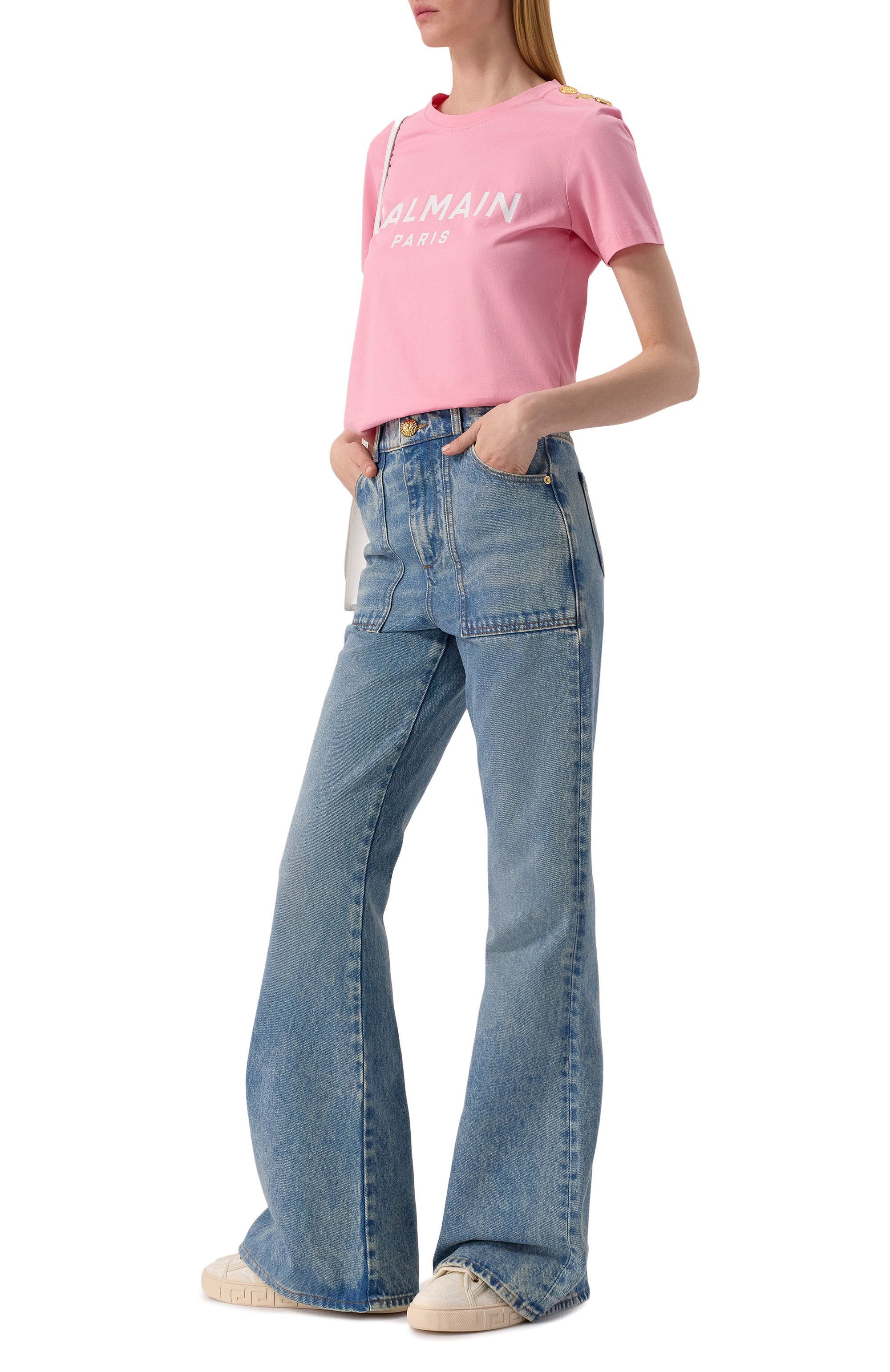 Хлопковая футболка BALMAIN, арт. BF1EF005/BB02, фото 2