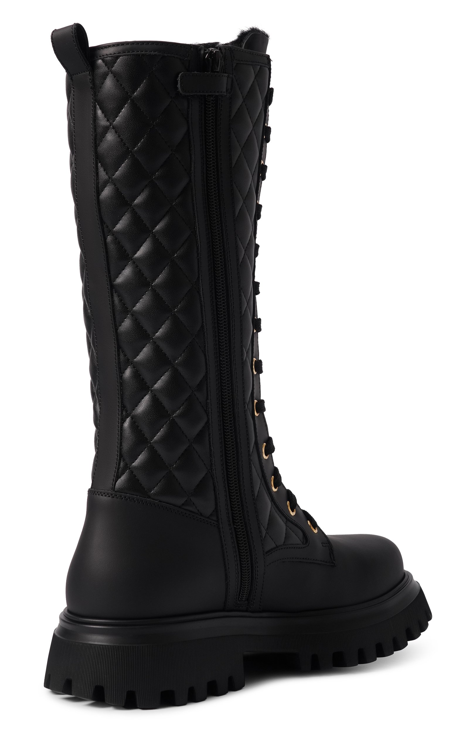 Кожаные ботинки DOLCE & GABBANA черного цвета по цене 84200 руб., арт. D11430/A0773, фото 3 Кожаные ботинки DOLCE & GABBANA, арт. D11430/A0773, фото 3