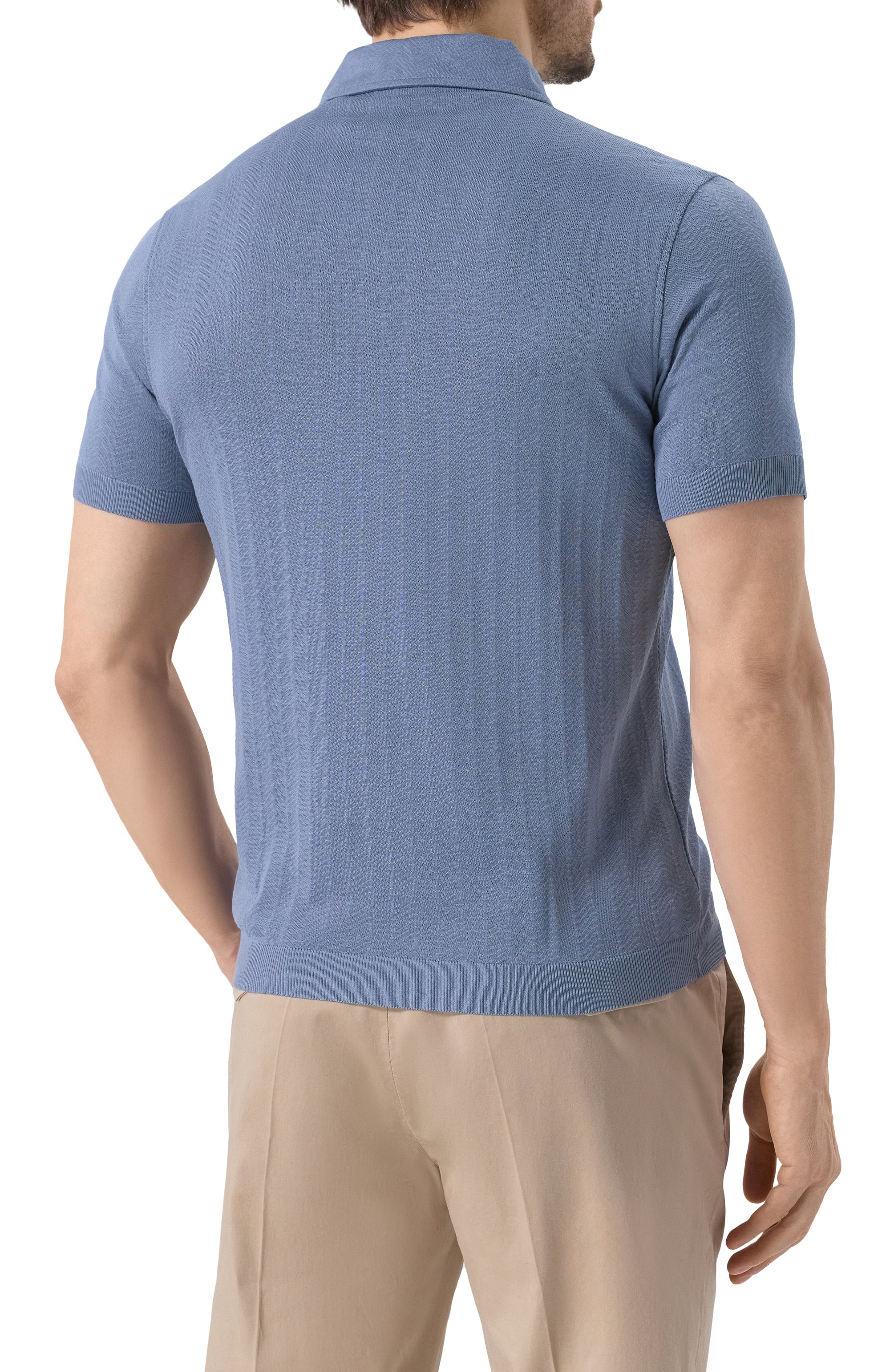 Хлопковое поло CORNELIANI голубого цвета по цене 31150 руб., арт. 25G521-2525007, фото 4 Хлопковое поло CORNELIANI, арт. 25G521-2525007, фото 4