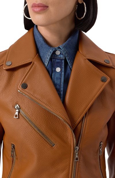 Кожаная куртка MASLOV светло-коричневого цвета по цене 187000 руб., арт. K09, фото 5 Кожаная куртка MASLOV, арт. K09, фото 5