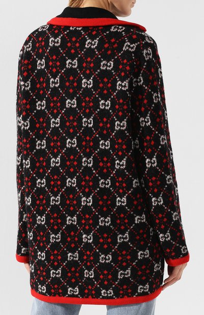 Шерстяной кардиган свободного кроя GUCCI черного цвета по цене 157500 руб., арт. 543433/X9Z62, фото 4 Шерстяной кардиган свободного кроя GUCCI, арт. 543433/X9Z62, фото 4