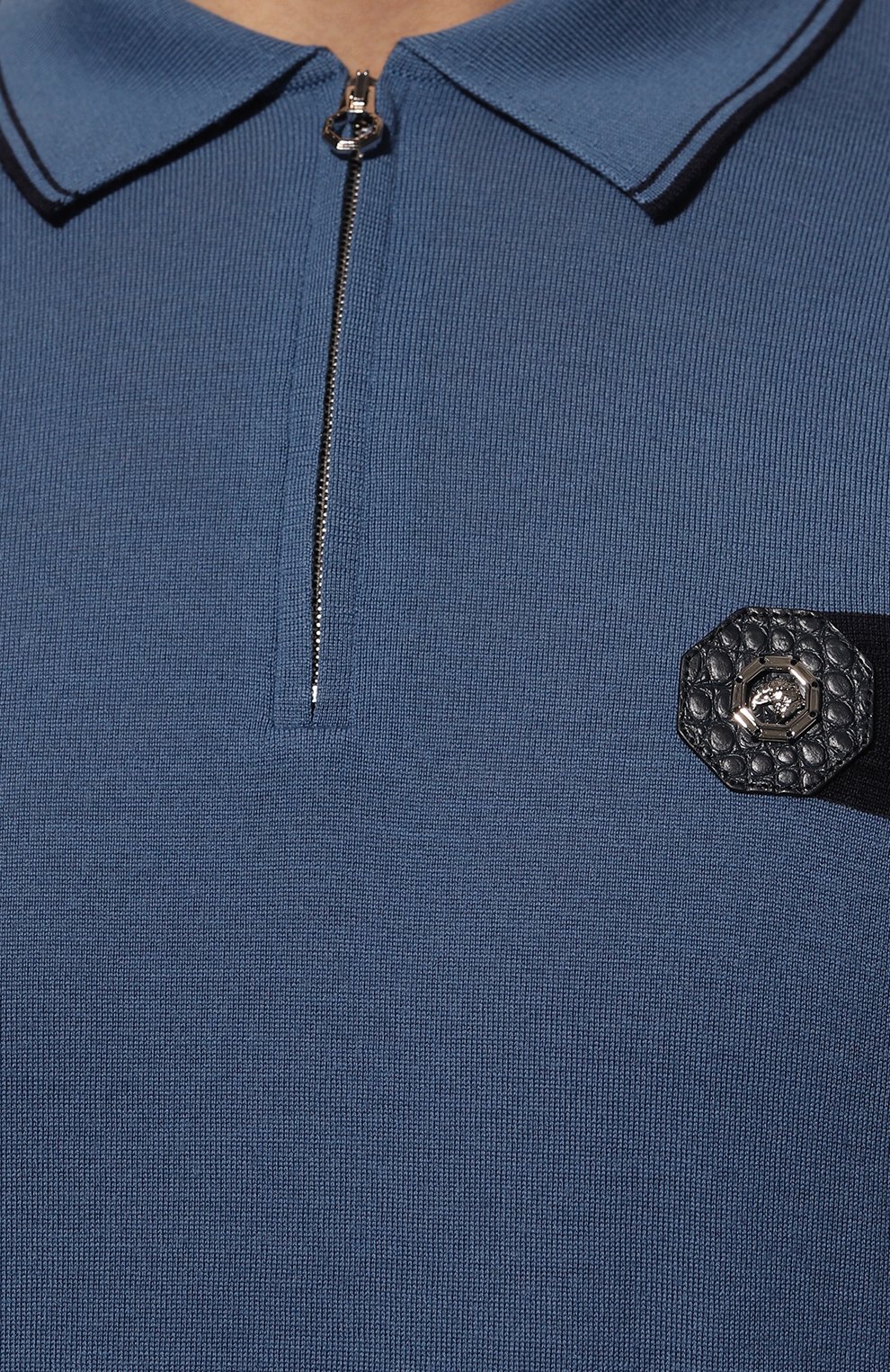 Поло с отделкой из кожи аллигатора STEFANO RICCI, арт. K606312AZ1/F22465, фото 5