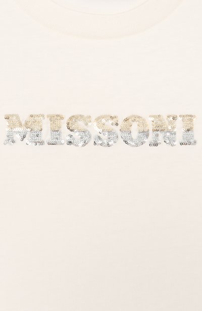 Хлопковая футболка MISSONI молочного цвета по цене 15250 руб., арт. MZ8A91/Z3672_001, фото 3 Хлопковая футболка MISSONI, арт. MZ8A91/Z3672_001, фото 3