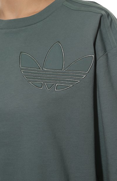 Хлопковая футболка ADIDAS ORIGINALS зеленого цвета по цене 3720 руб., арт. HE4746, фото 5 Хлопковая футболка ADIDAS ORIGINALS, арт. HE4746, фото 5