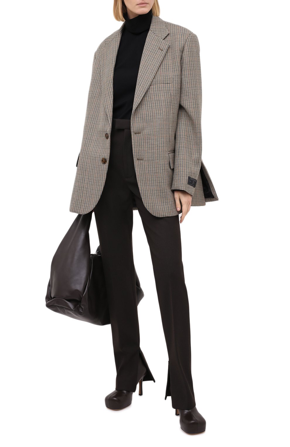 Брюки BOTTEGA VENETA темно-коричневого цвета по цене 116000 руб., арт. 636529/V02W0, фото 2 Брюки BOTTEGA VENETA, арт. 636529/V02W0, фото 2