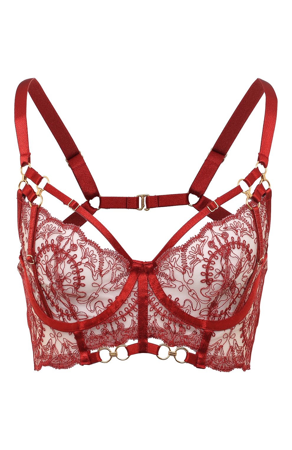 Бюстгальтер с мягкой чашкой BORDELLE красного цвета по цене 81950 руб., арт. CYMATIC B0DICE BRA, фото 1 Бюстгальтер с мягкой чашкой BORDELLE, арт. CYMATIC B0DICE BRA, фото 1