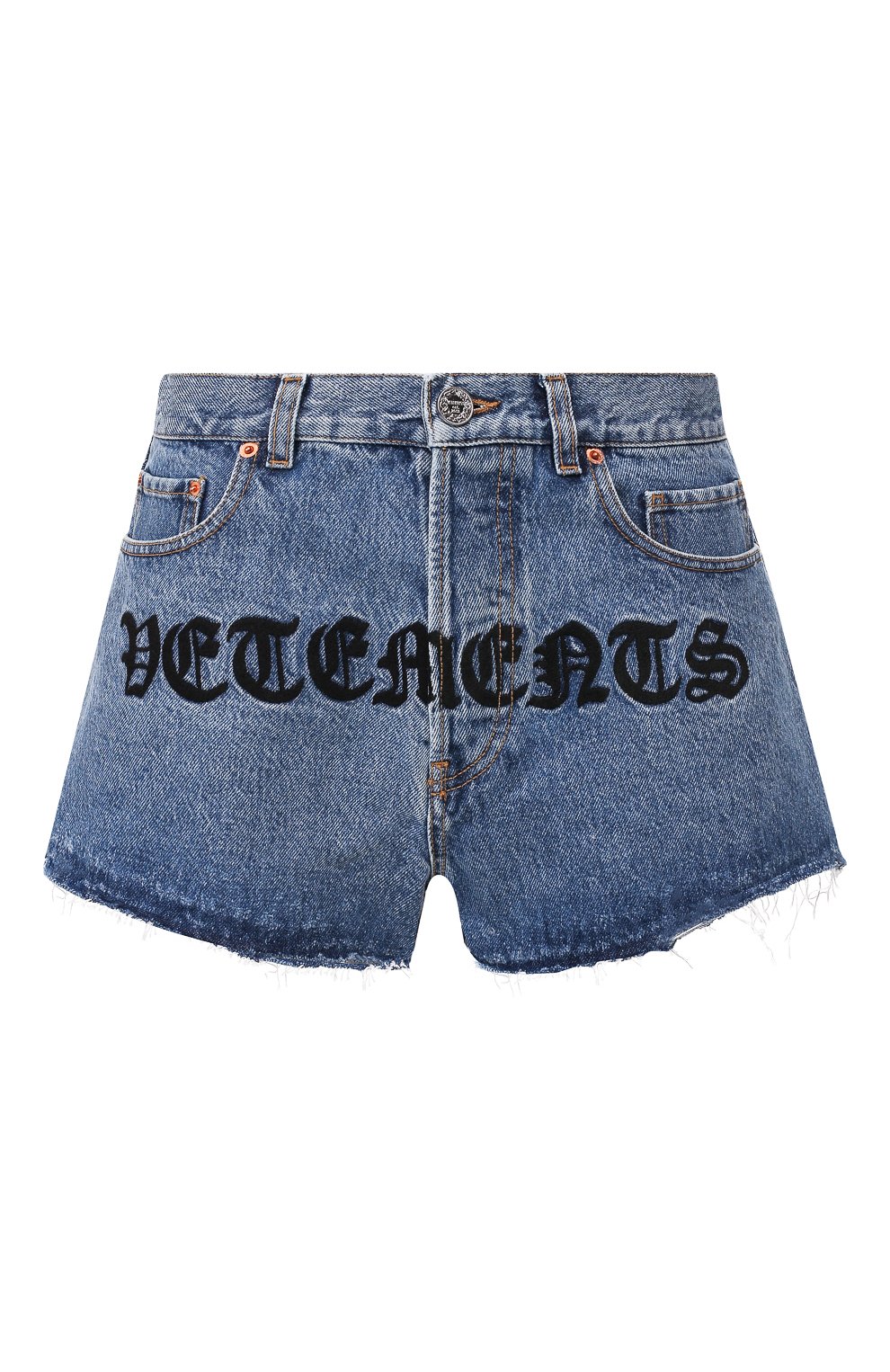 Джинсовые шорты VETEMENTS голубого цвета по цене 56400 руб., арт. SS20PA337 2801/W/BLUE, фото 1 Джинсовые шорты VETEMENTS, арт. SS20PA337 2801/W/BLUE, фото 1