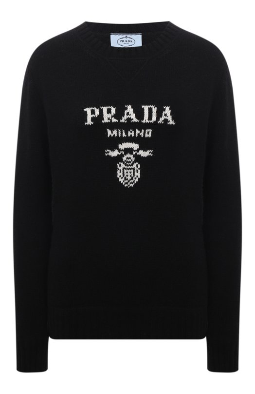 Свитер из шерсти и кашемира Prada P24G1V-1YMW-F0002-211 Чёрный  P24G1V-1YMW-F0002-211
