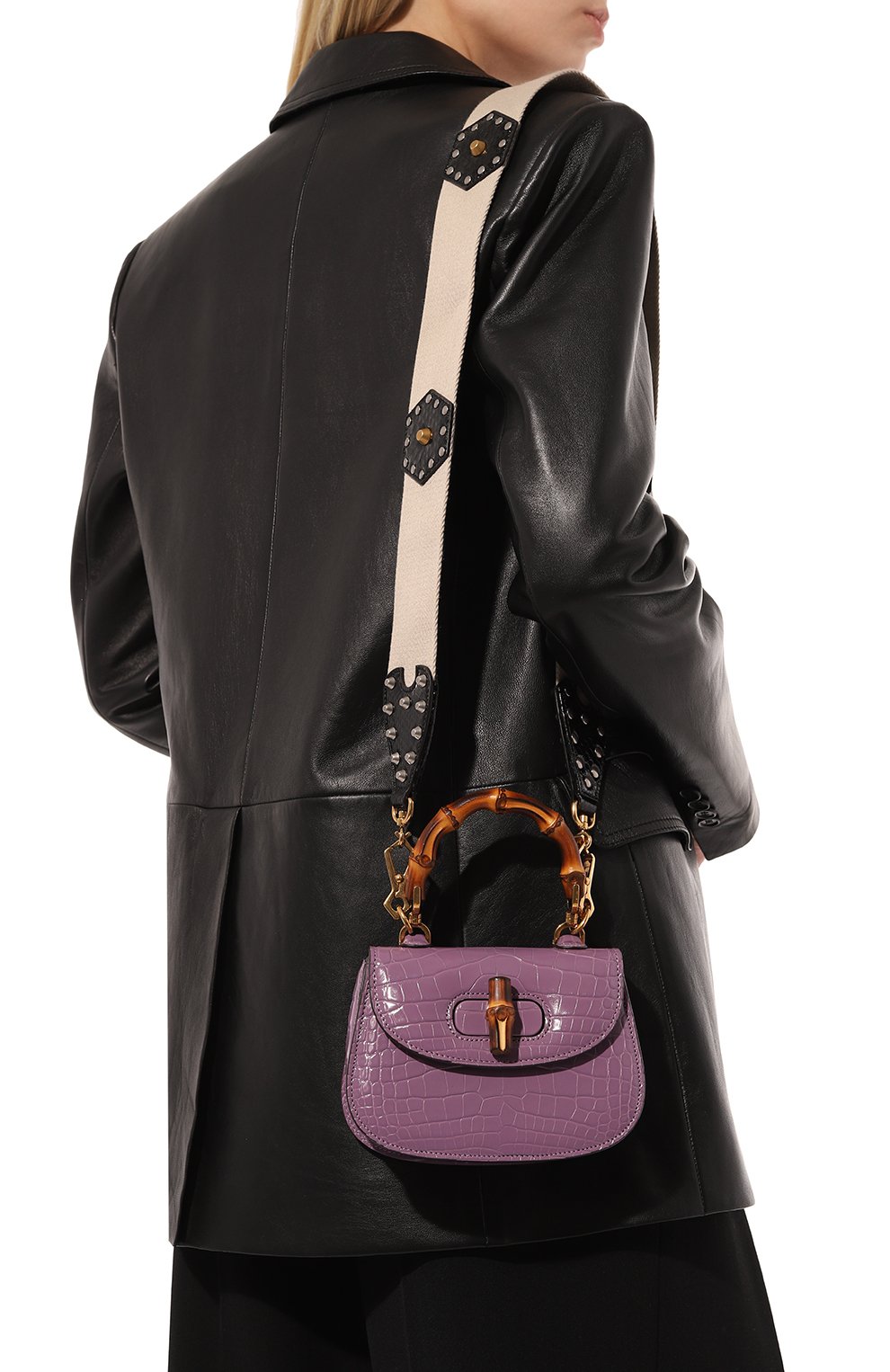 Сумка bamboo 1947 из кожи аллигатора GUCCI, арт. 686858 E1KIT, фото 8