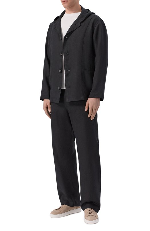Льняные брюки Kiton UPKN088K0708H Чёрный  UPKN088K0708H Фото 2