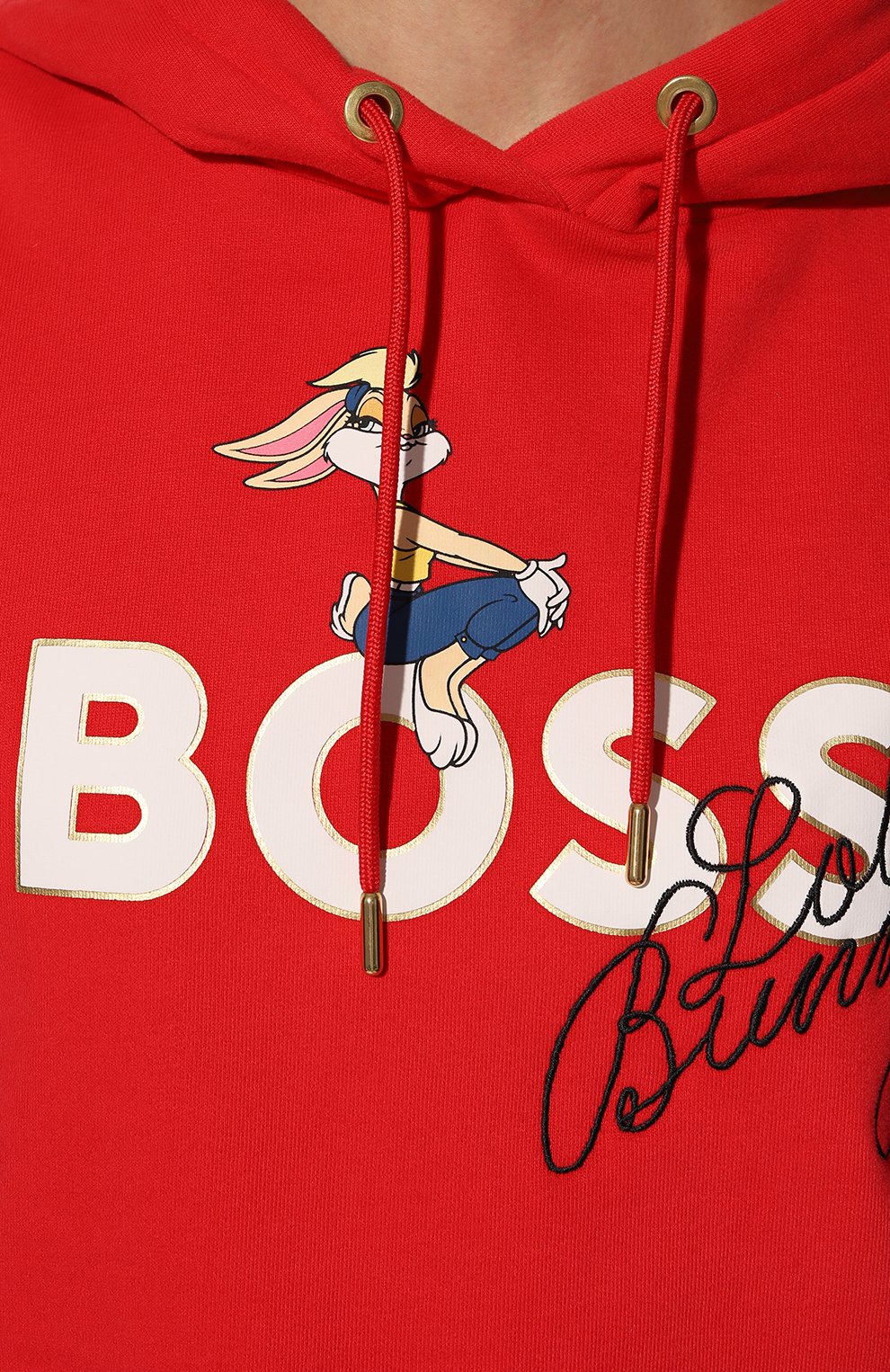 Хлопковое худи looney tunes x boss BOSS красного цвета по цене 16300 руб., арт. 50484939, фото 5 Хлопковое худи looney tunes x boss BOSS, арт. 50484939, фото 5