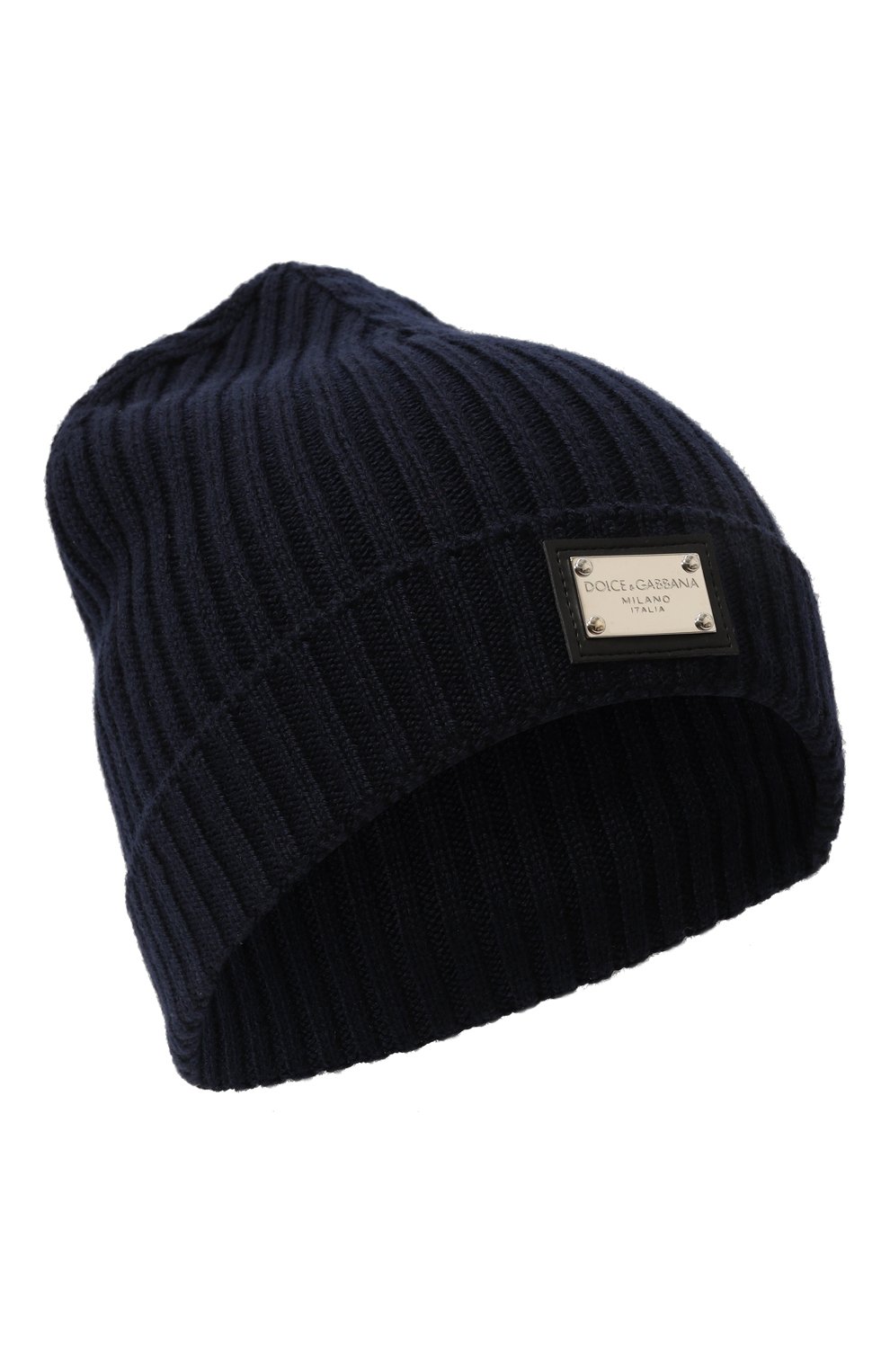Шерстяная шапка DOLCE & GABBANA темно-синего цвета по цене 19400 руб., арт. LBKH82/JCVM2, фото 1 Шерстяная шапка DOLCE & GABBANA, арт. LBKH82/JCVM2, фото 1