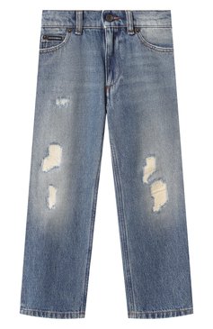 Детские джинсы DOLCE & GABBANA голубого цвета, арт. L42F44/LDD10/8-14 | Фото 1 (Материал сплава: Проставлено; Нос: Не проставлено; Детали: Потертости; Материал внешний: Хлопок; Ростовка одежда: 8 лет | 128 см, 16 лет | 164 см, 13 - 15 лет | 158 см, 10 - 11 лет | 140 - 146см)