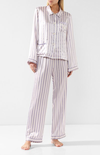 Домашние шелковые брюки в полоску MORGAN LANE, арт. 18N54LV LAVENDER, фото 2